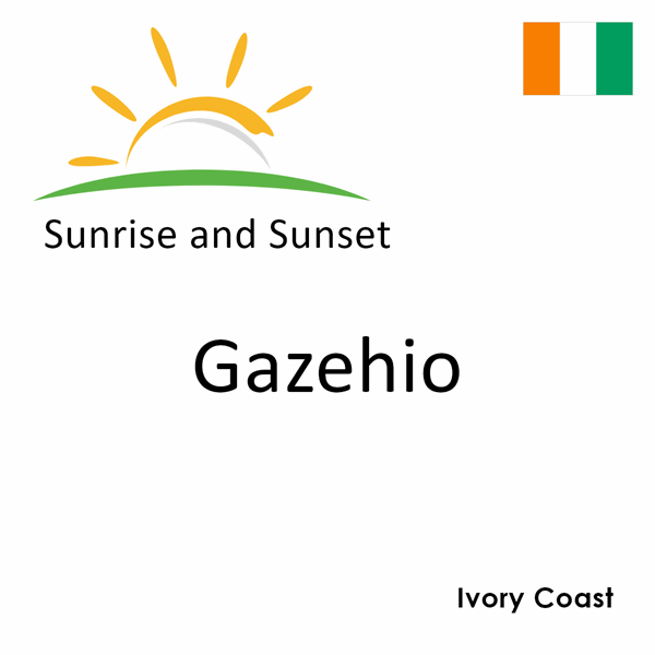 Sunrise and sunset times for Gazehio, Ivory Coast