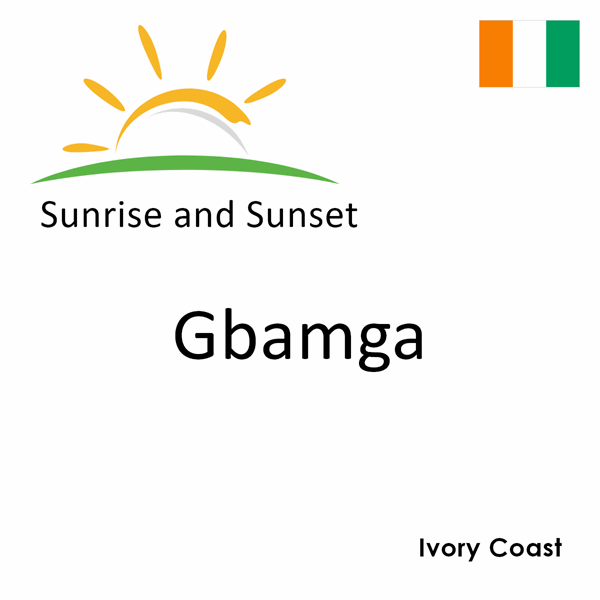 Sunrise and sunset times for Gbamga, Ivory Coast