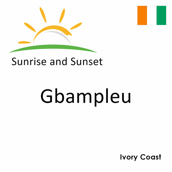 Sunrise and sunset times for Gbampleu, Ivory Coast