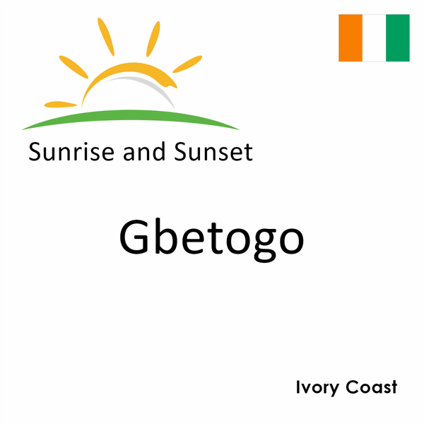 Sunrise and sunset times for Gbetogo, Ivory Coast