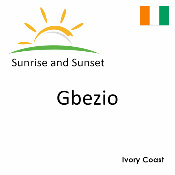 Sunrise and sunset times for Gbezio, Ivory Coast