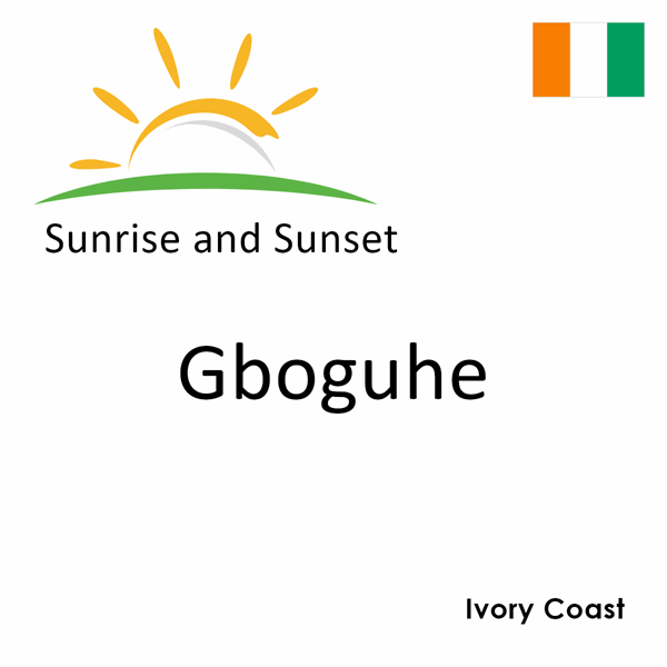 Sunrise and sunset times for Gboguhe, Ivory Coast