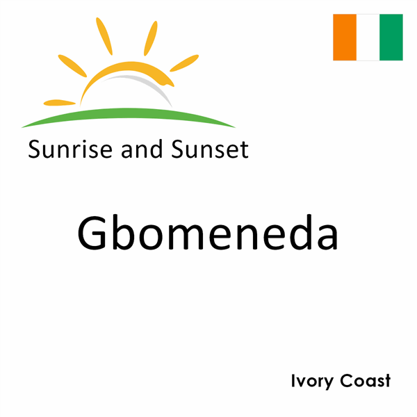 Sunrise and sunset times for Gbomeneda, Ivory Coast