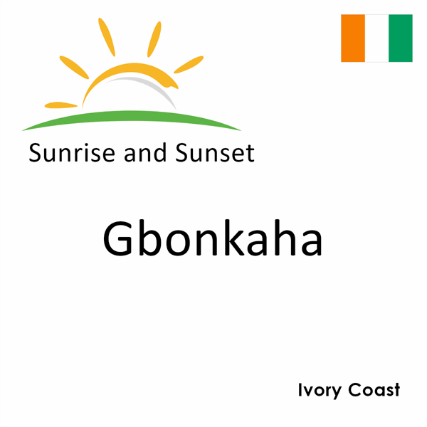 Sunrise and sunset times for Gbonkaha, Ivory Coast