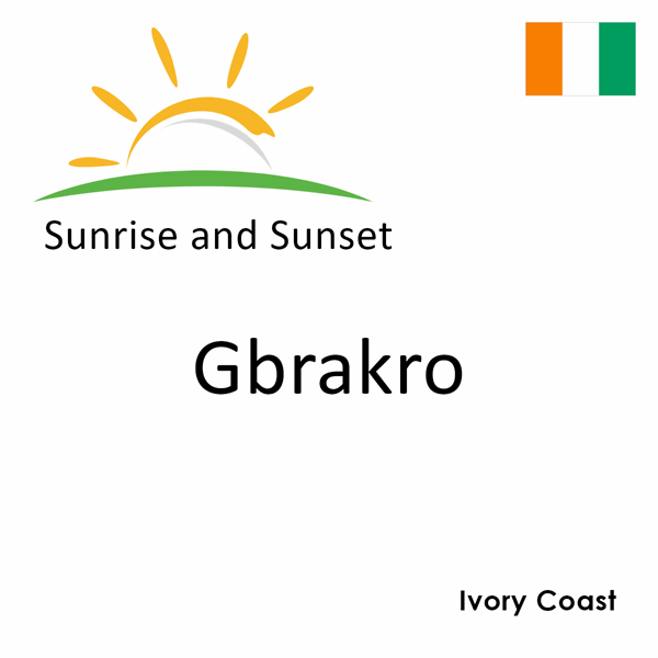 Sunrise and sunset times for Gbrakro, Ivory Coast