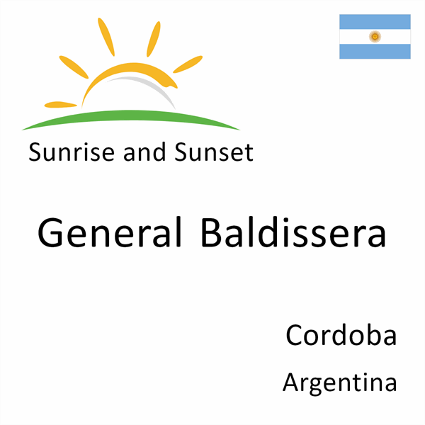 Sunrise and sunset times for General Baldissera, Cordoba, Argentina