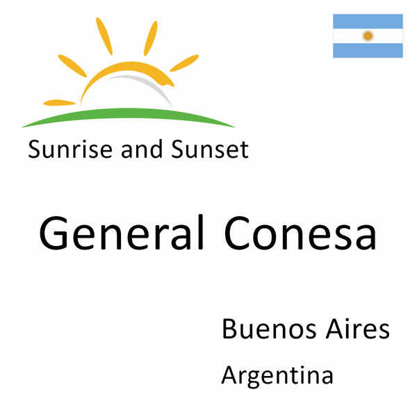 Sunrise and sunset times for General Conesa, Buenos Aires, Argentina