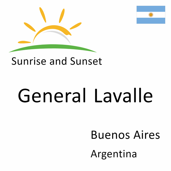 Sunrise and sunset times for General Lavalle, Buenos Aires, Argentina