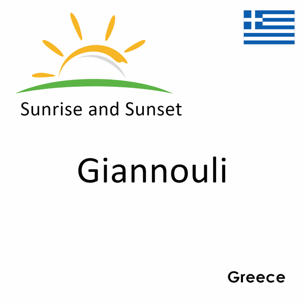 Sunrise and sunset times for Giannouli, Greece