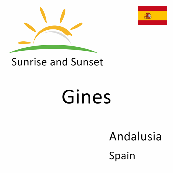 Sunrise and sunset times for Gines, Andalusia, Spain