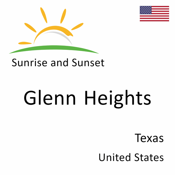 Sunrise and sunset times for Glenn Heights, Texas, United States