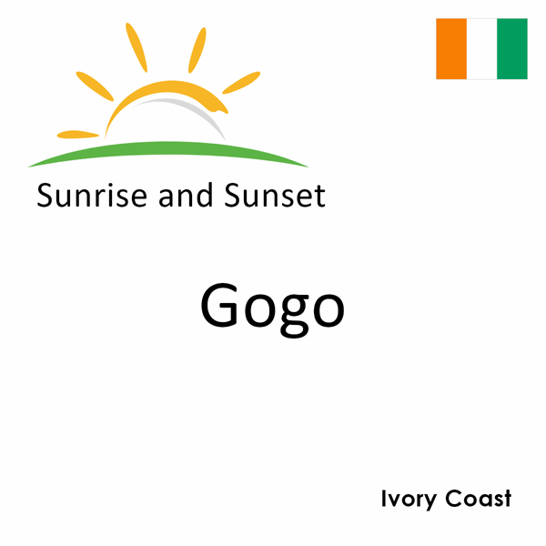 Sunrise and sunset times for Gogo, Ivory Coast