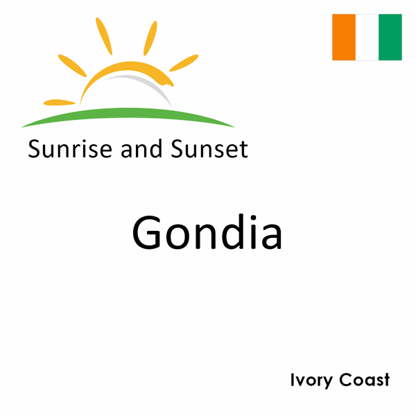 Sunrise and sunset times for Gondia, Ivory Coast