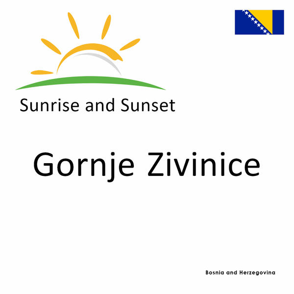 Sunrise and sunset times for Gornje Zivinice, Bosnia and Herzegovina