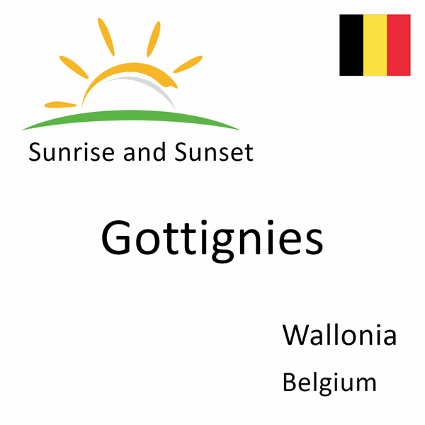 Sunrise and sunset times for Gottignies, Wallonia, Belgium