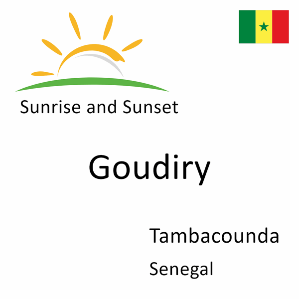 Sunrise and sunset times for Goudiry, Tambacounda, Senegal