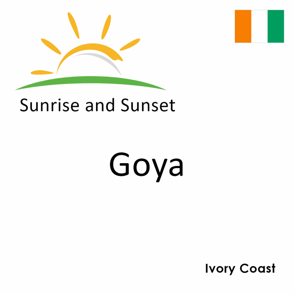 Sunrise and sunset times for Goya, Ivory Coast