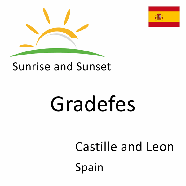 Sunrise and sunset times for Gradefes, Castille and Leon, Spain