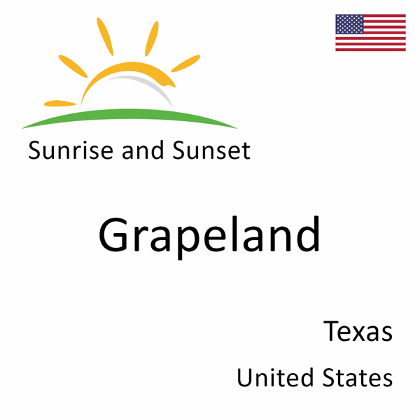 Sunrise and sunset times for Grapeland, Texas, United States