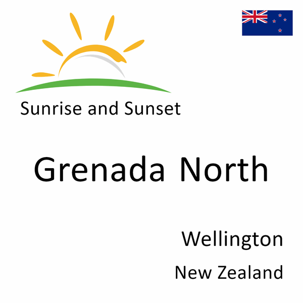 Sunrise and sunset times for Grenada North, Wellington, New Zealand