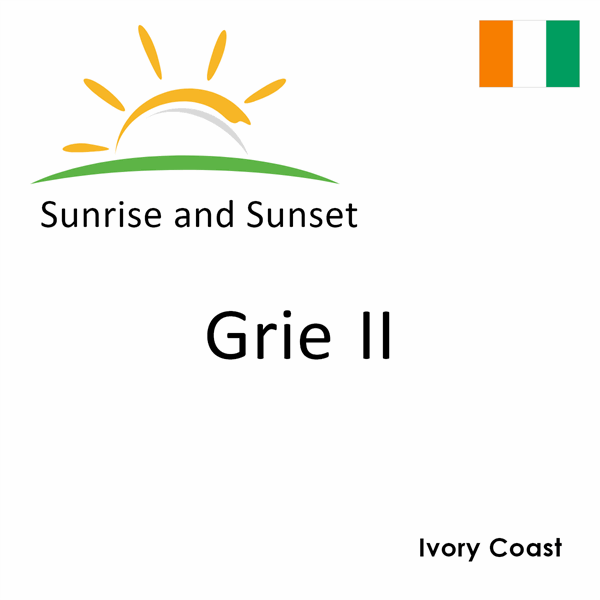 Sunrise and sunset times for Grie II, Ivory Coast