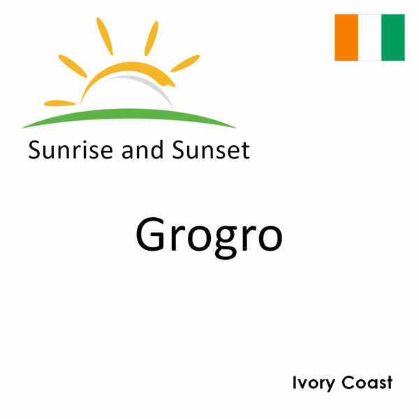 Sunrise and sunset times for Grogro, Ivory Coast