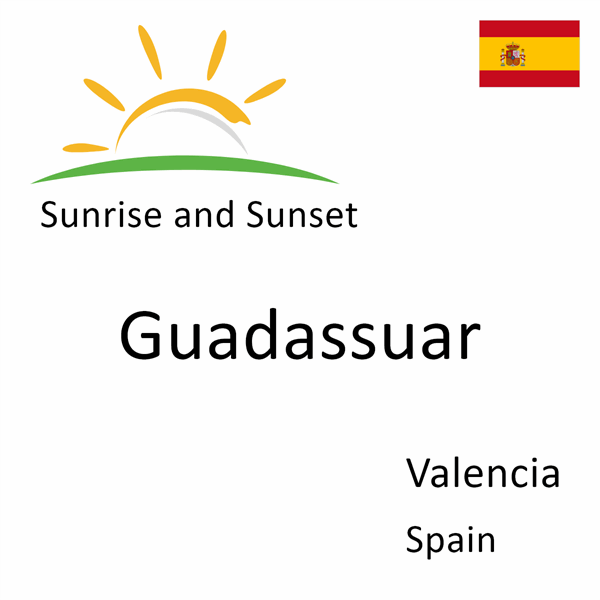 Sunrise and sunset times for Guadassuar, Valencia, Spain