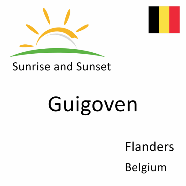 Sunrise and sunset times for Guigoven, Flanders, Belgium