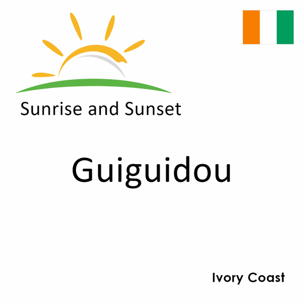 Sunrise and sunset times for Guiguidou, Ivory Coast