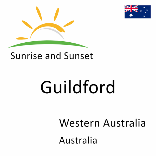 Sunrise and sunset times for Guildford, Western Australia, Australia