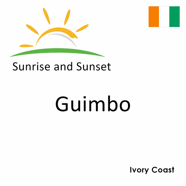 Sunrise and sunset times for Guimbo, Ivory Coast