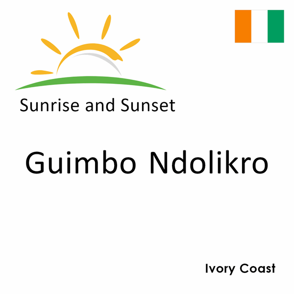 Sunrise and sunset times for Guimbo Ndolikro, Ivory Coast