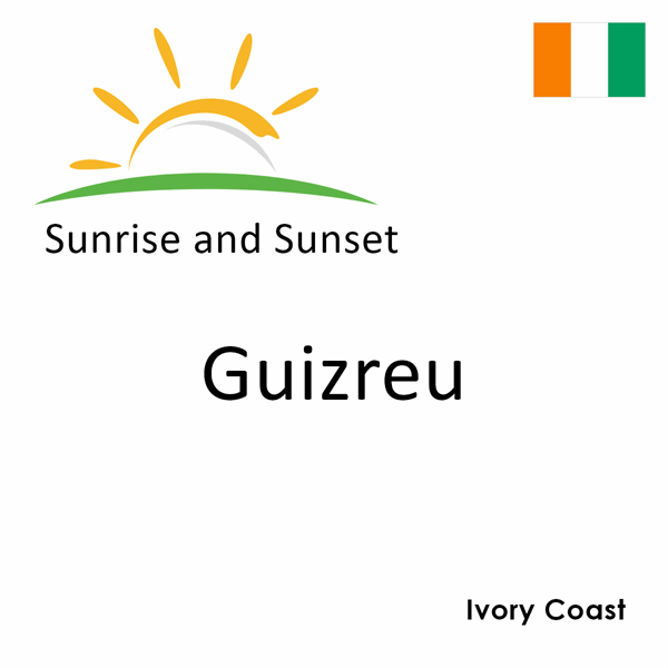 Sunrise and sunset times for Guizreu, Ivory Coast