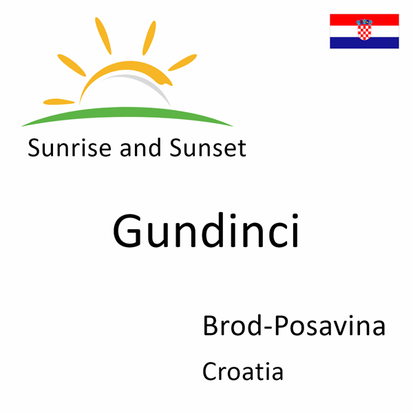 Sunrise and sunset times for Gundinci, Brod-Posavina, Croatia