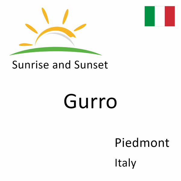 Sunrise and sunset times for Gurro, Piedmont, Italy