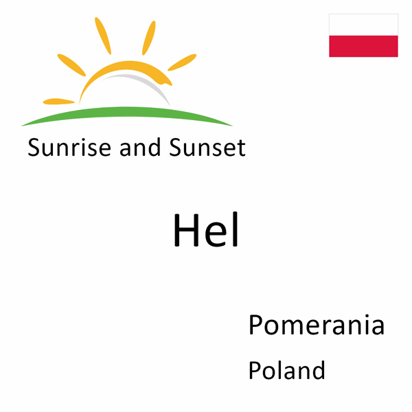 Sunrise and sunset times for Hel, Pomerania, Poland