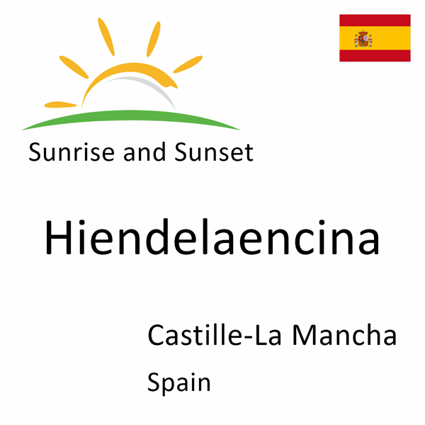 Sunrise and sunset times for Hiendelaencina, Castille-La Mancha, Spain