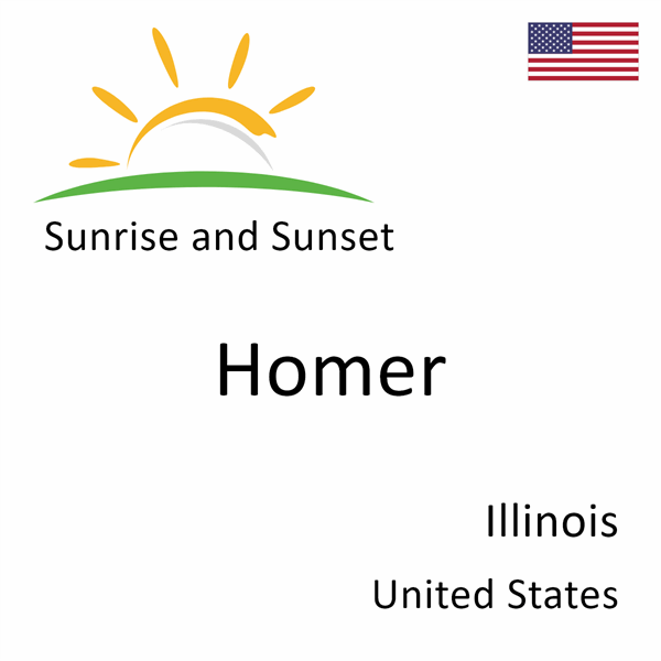 Sunrise and sunset times for Homer, Illinois, United States