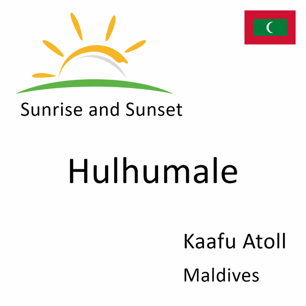 Sunrise and sunset times for Hulhumale, Kaafu Atoll, Maldives