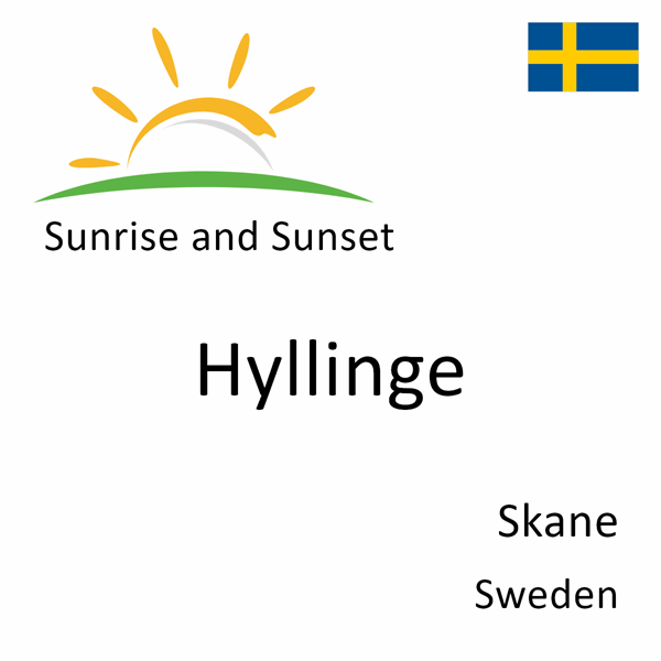 Sunrise and sunset times for Hyllinge, Skane, Sweden