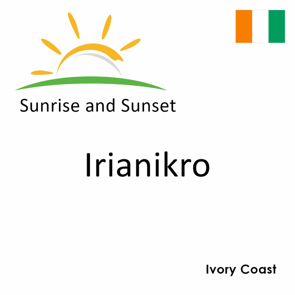 Sunrise and sunset times for Irianikro, Ivory Coast