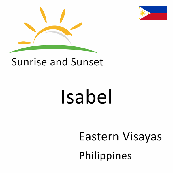 Sunrise and sunset times for Isabel, Eastern Visayas, Philippines