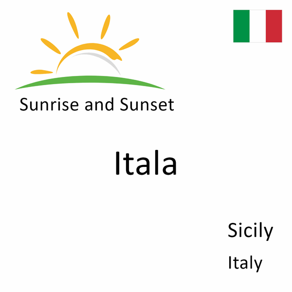 Sunrise and sunset times for Itala, Sicily, Italy