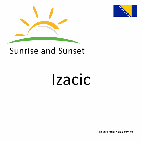 Sunrise and sunset times for Izacic, Bosnia and Herzegovina