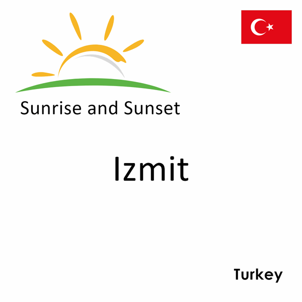 Sunrise and sunset times for Izmit, Turkey