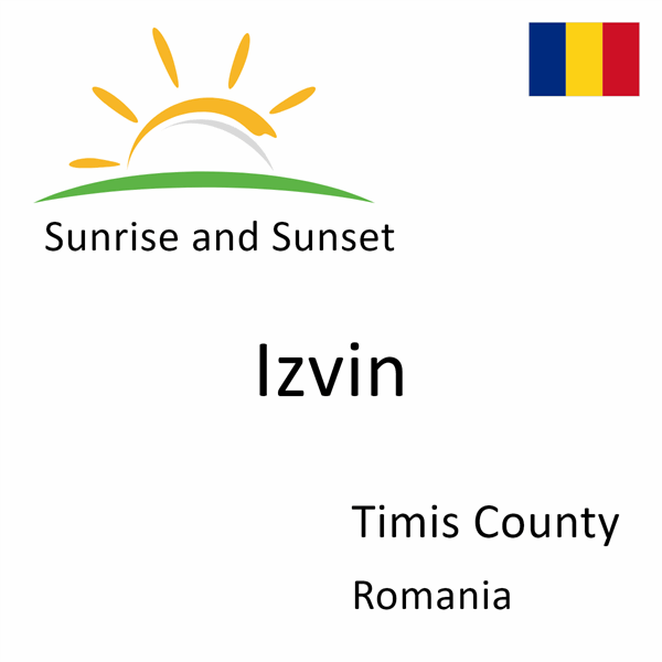 Sunrise and sunset times for Izvin, Timis County, Romania