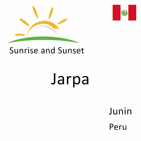 Sunrise and sunset times for Jarpa, Junin, Peru