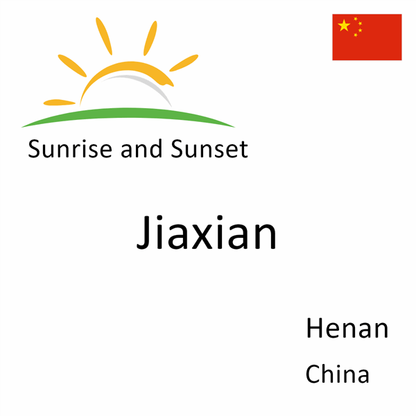 Sunrise and sunset times for Jiaxian, Henan, China