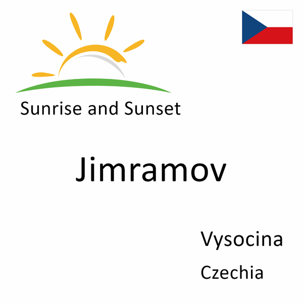 Sunrise and sunset times for Jimramov, Vysocina, Czechia