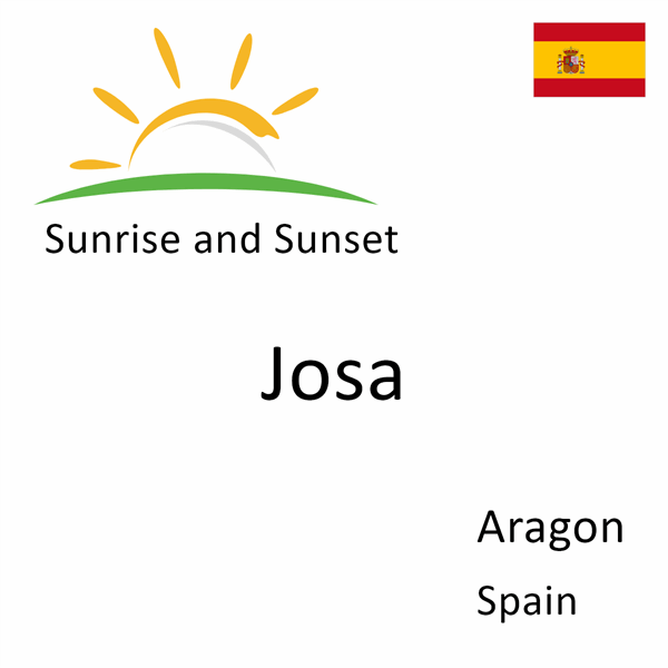 Sunrise and sunset times for Josa, Aragon, Spain